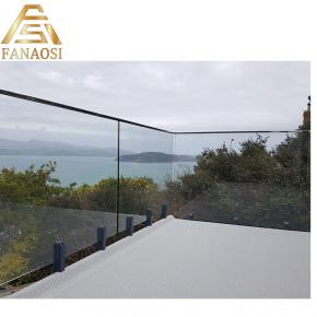 stainless steel handrail Frameless design outdoor glass Balustrade 